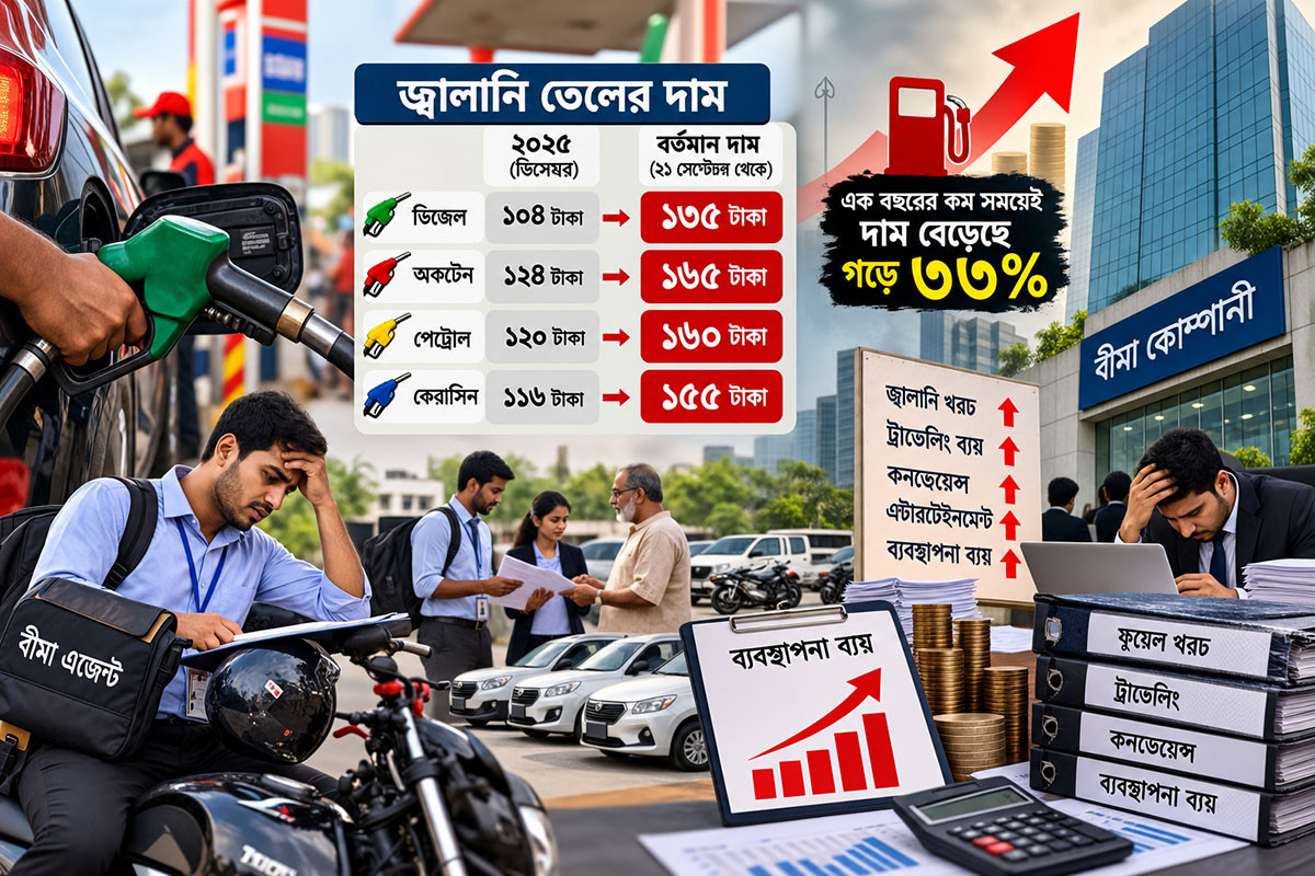 তেলের দাম বাড়ায় চাপে বীমা খাত, বাড়ছে ব্যবস্থাপনা ব্যয়ের ঝুঁকি